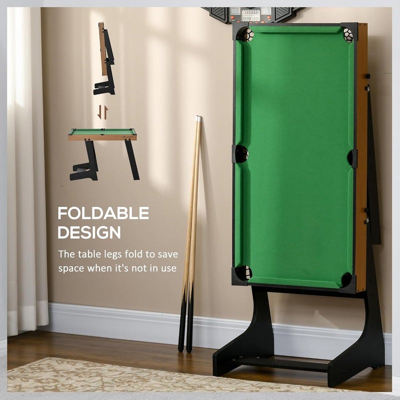 Soozier 38" Foldable Billiards Tabletop Game, Pool Table Set, Fun for The Whole Family with Easy Folding for Storage, Balls, Cues, Chalk, Brush for Game Room, Man Cave - Image 3